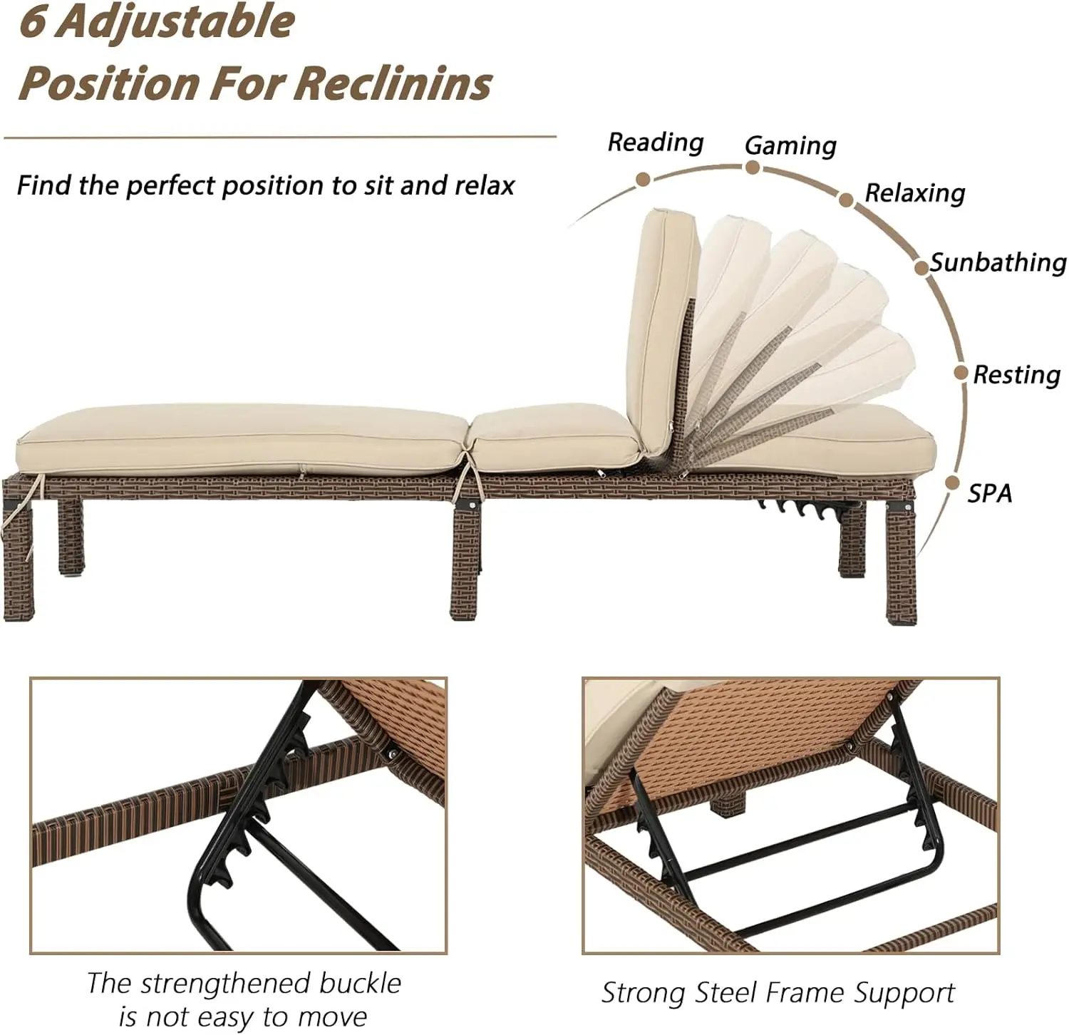 Muebles de exterior de mimbre para Patio, sofá seccional para todo tipo de clima, conjunto de conversación de 7 piezas con cojines