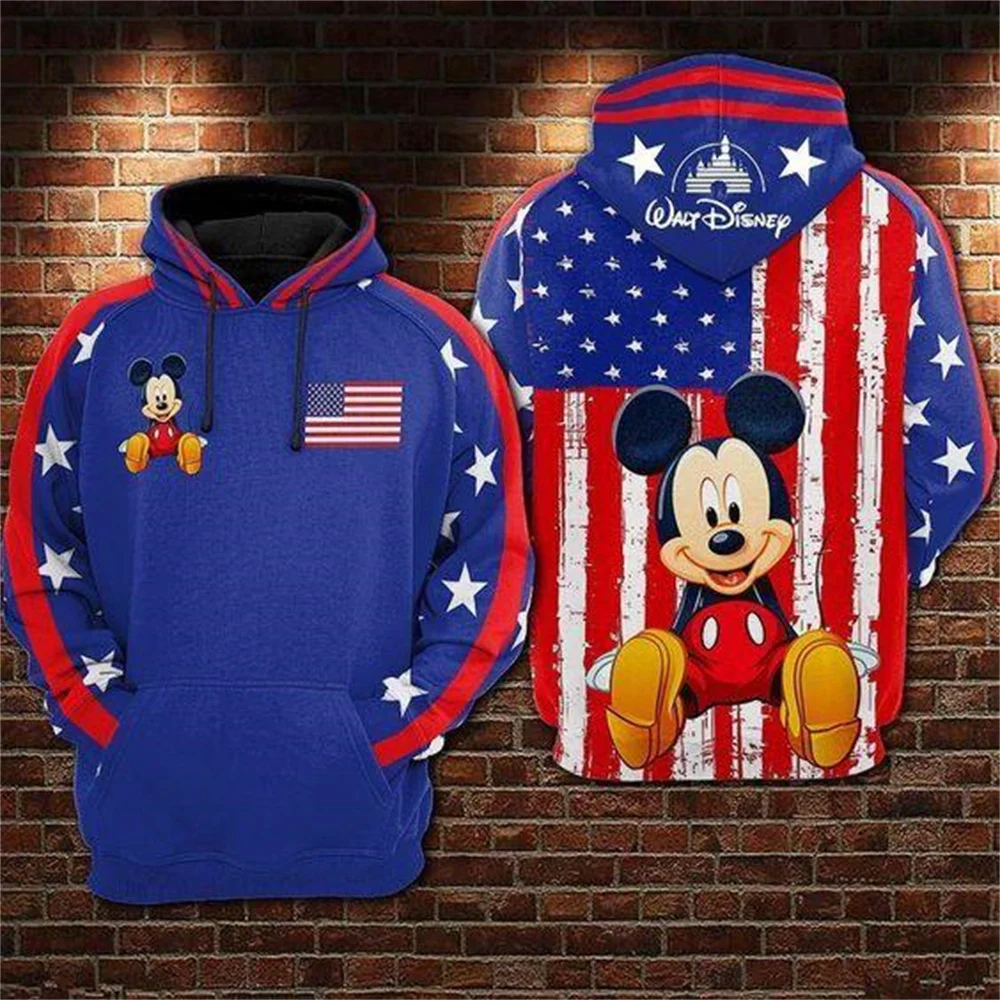 

Disney Hoodie MK MOUSE Hoodie MK MOUSE American Flag Blue White Red Hoodie Awesome DN MK MOUSE Costume