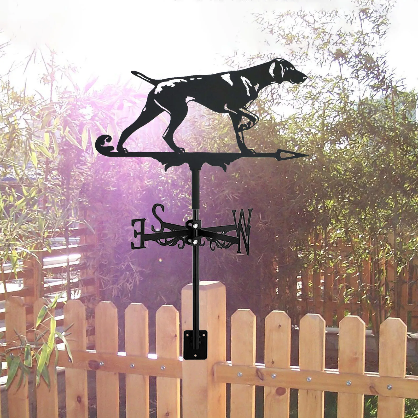 New Metal Foxhound Weather Vane Standing Decor Roof Weathervane Garden Yard Decoration For Dog Lovers Gift Shed Home Fence Post