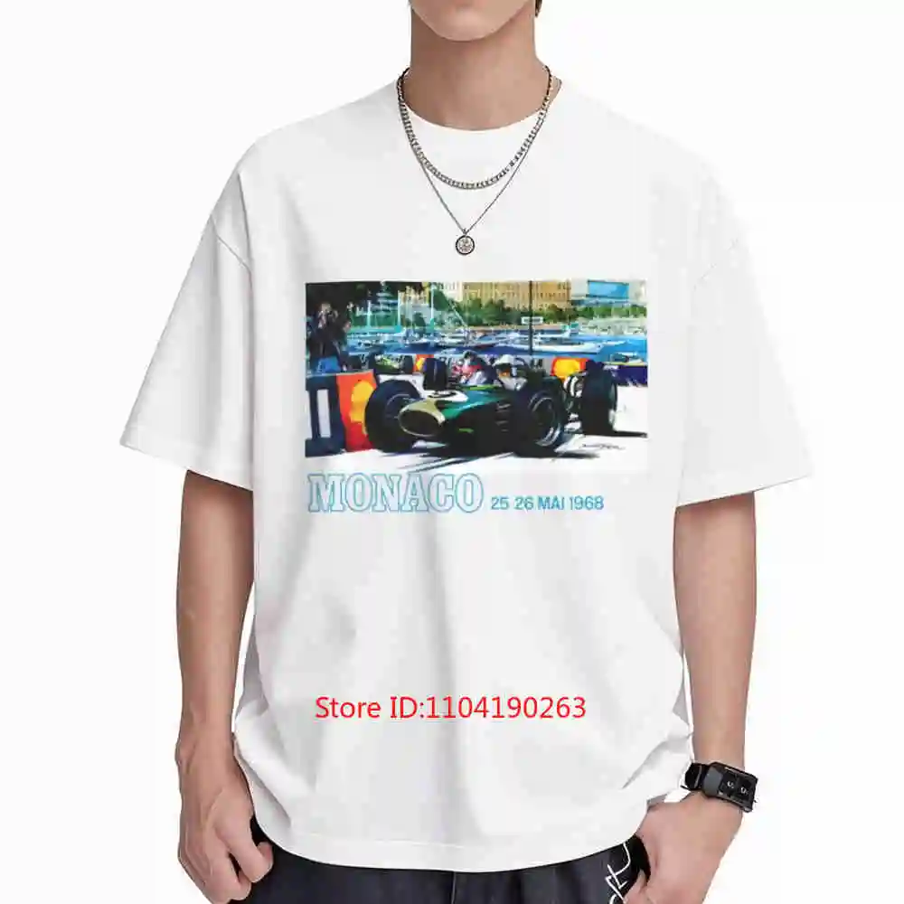1968 Monaco Grand Prix Vintage Short Sleeve Tee 100% Cotton T-Shirt