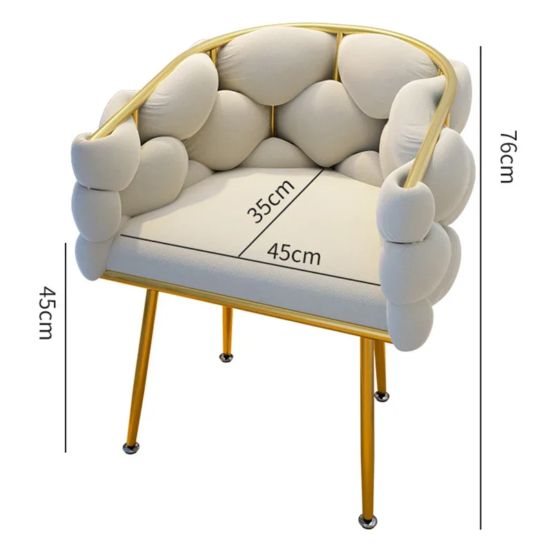 

Unique Gold Legs Dining Chairs Modern Cushions Makeup Dressing Table Chairs Nail Desk Bedroom Sedie Postmodern Furniture