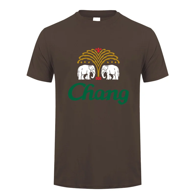 Chang Beer T Shirt Summer Men Cool Cotton Short Sleeve Chang Beer Thailand Elephant T-shirts Unisex Gift Tops Tee LH-538