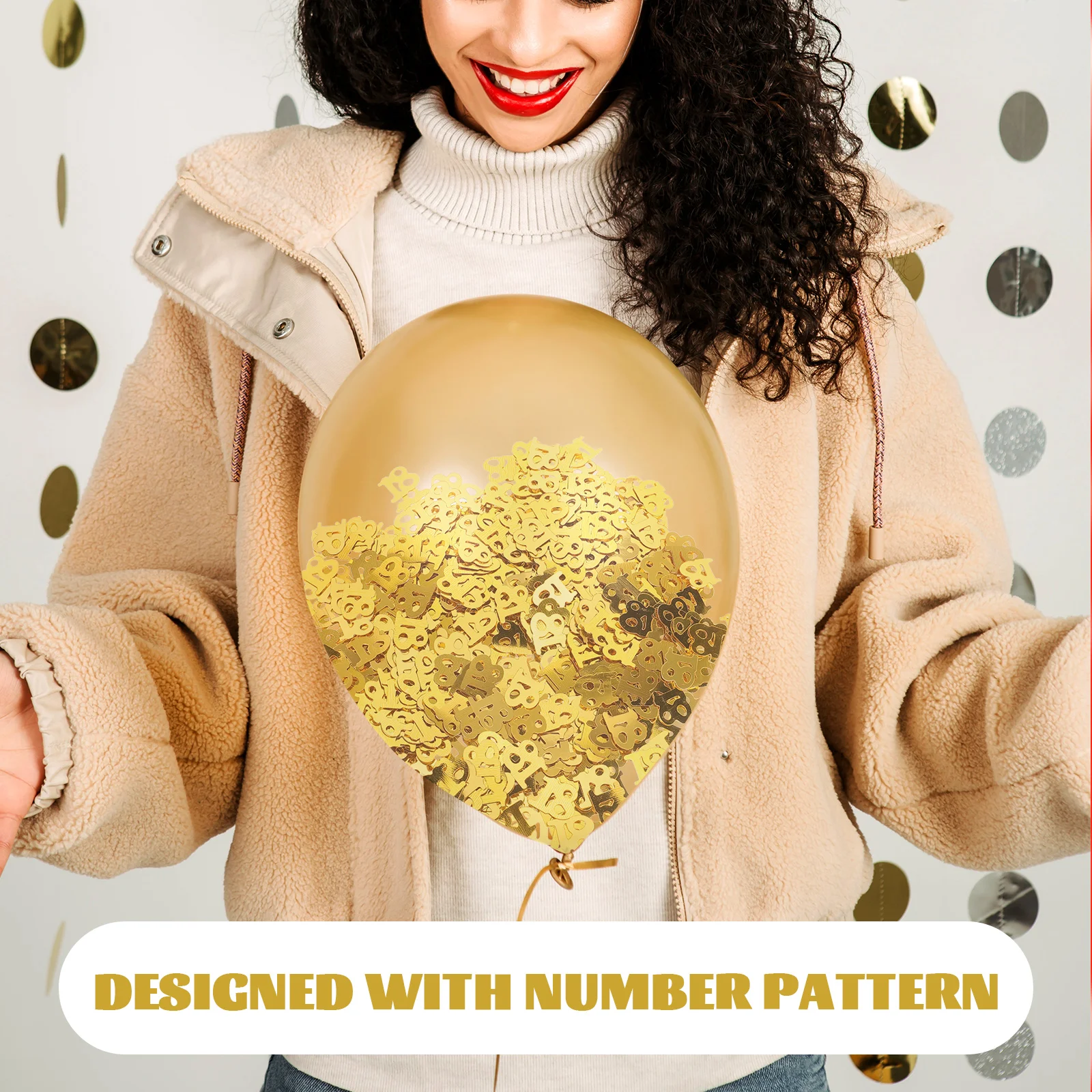 

600pc Birthday Confetti Plastic Number Pattern Glitter Decorations Flame Retardant Shiny Party Wedding Festival Table Confetti