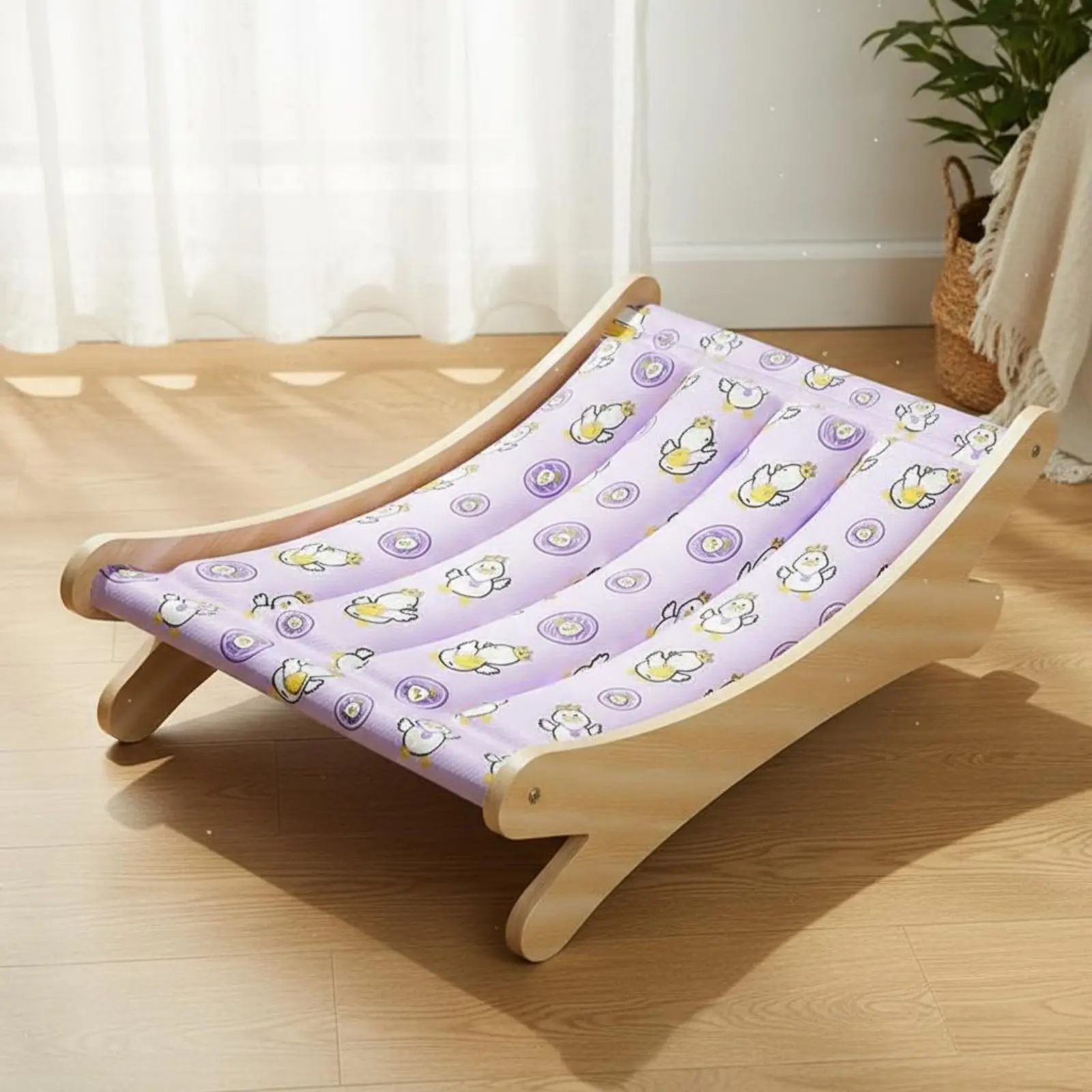 Wooden Pet Lounge Chair Waterproof Elevated Cooling Pet Bed Moisture-Resistant Abrasion-Resistant Resistant for Small Dogs