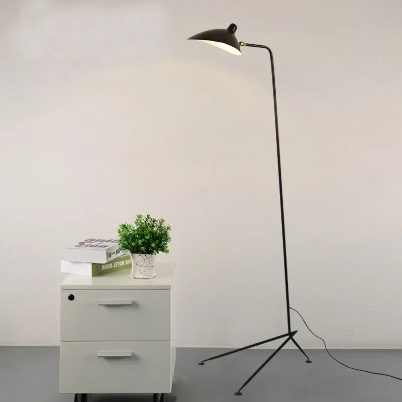 SANDYHA Modern Minimalist LED Floor Lamp 3 Heads Black Lampshade Designer  for Living Room Dining Table Bedroom Decoration Home