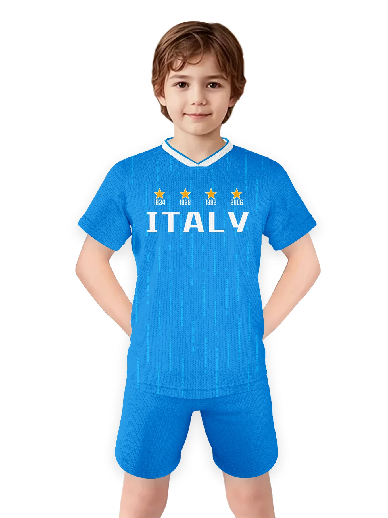 Italy Soccer Jerseys Quick Dry Kids Football Team Training Shirt Quick Dry Soccer Uniform Sports Fans Gift for Boys & Girls