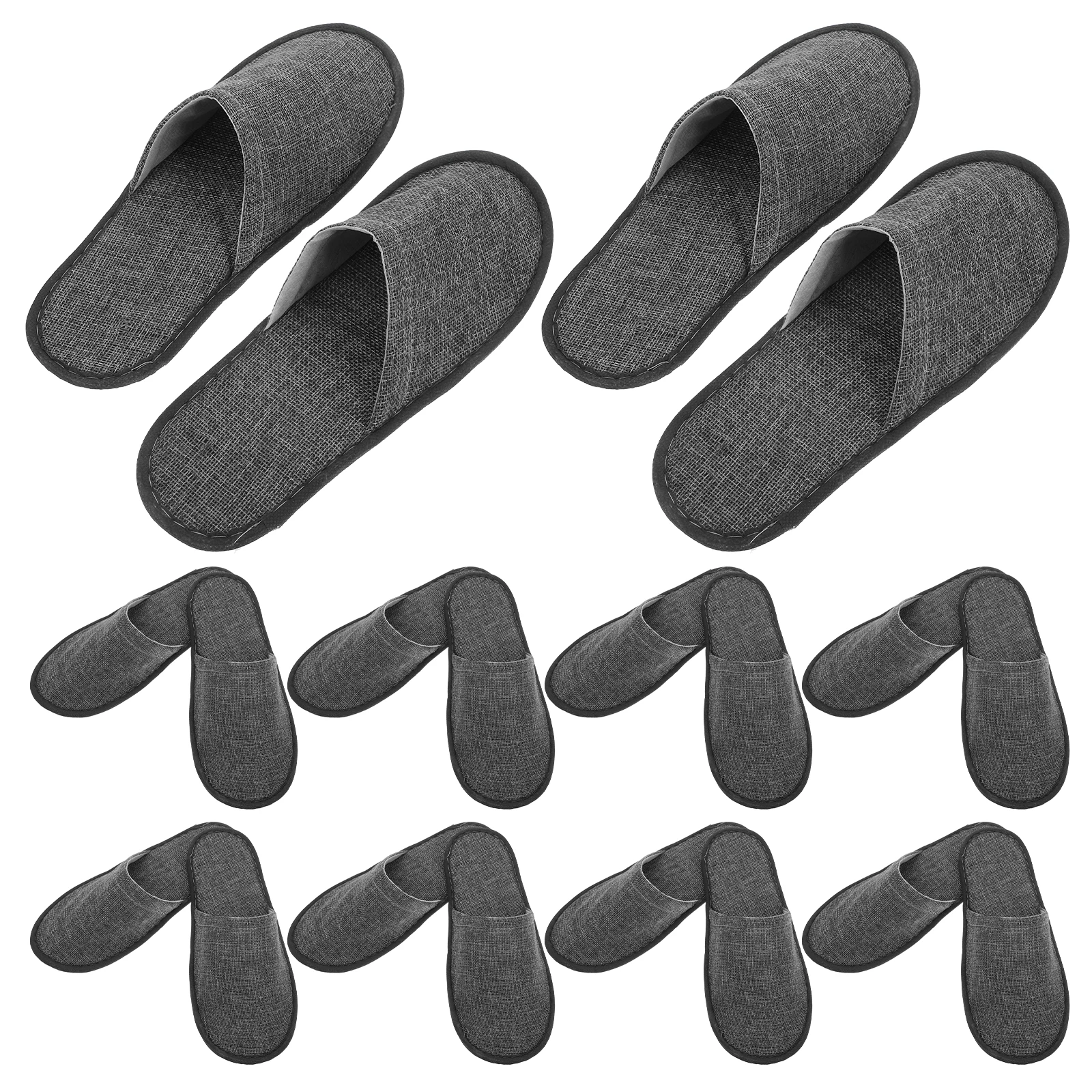 20Pcs Home and Hotel Slippers Pairs Pack Shoes Comfortable Non-Slip Cotton Linen Spa Salon Vacation Travel Home Business Slipper