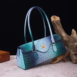 Sac à main à motif de crocodile pour femme, petit fourre-tout carré sous croissant, design d'aisselle, mode de luxe, libération