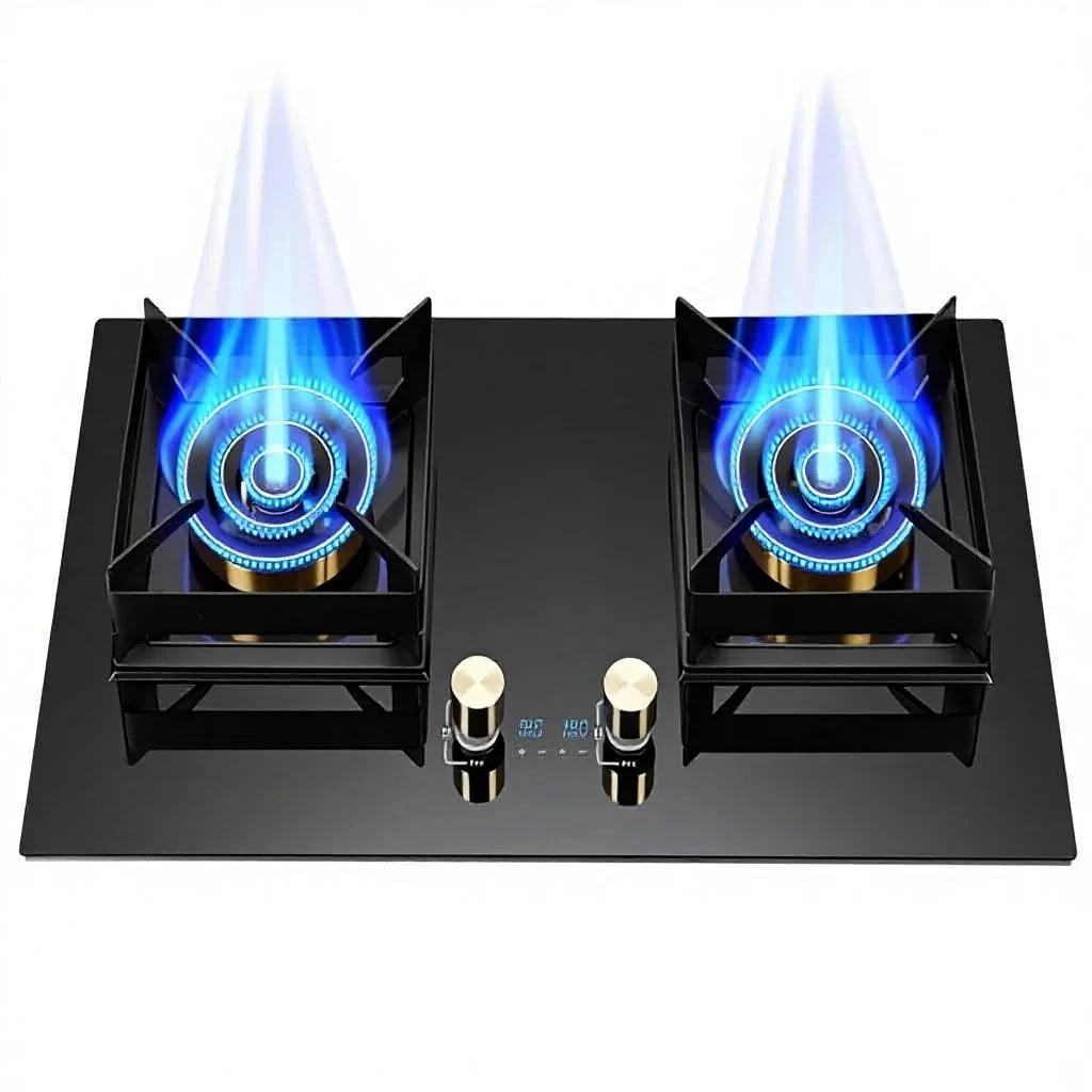 

Four Ring Fierce Fire Natural & Liquefied Gas Stove 5.2kw Household Double Stove