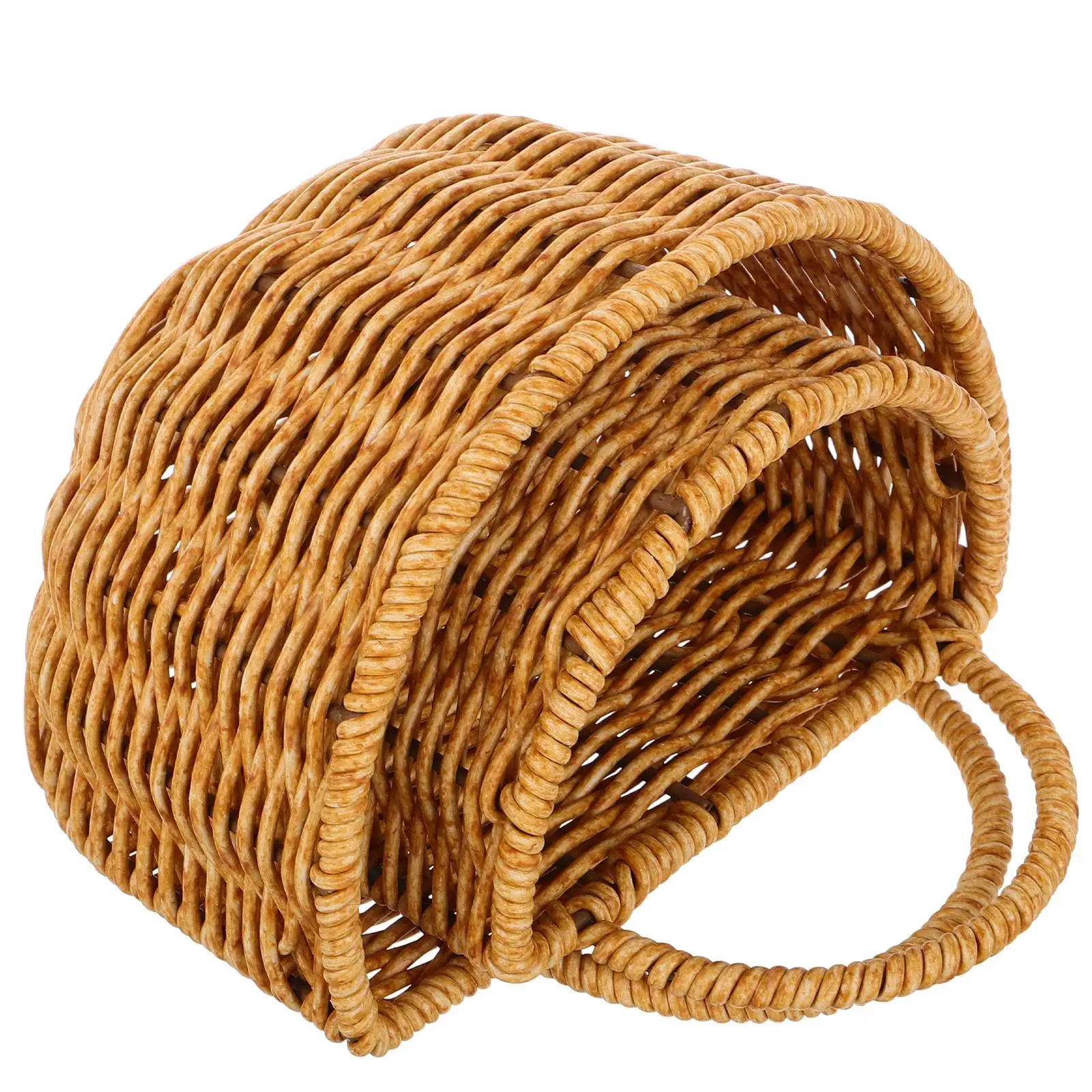 

2 Pcs Rattan Storage Basket Hanging Flower Woven for Magazines Plastic Ginger Garlic Artificial Plants Toilet Paper Holder