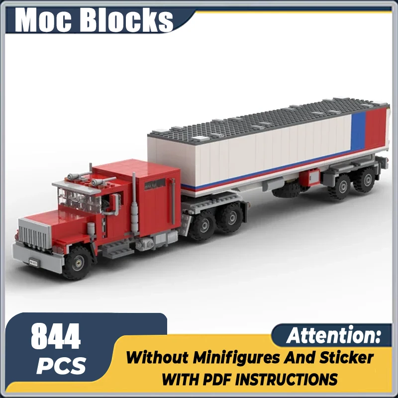 Moc Building Bricks Urban Transport Vehicle Model Red Rig Truck Technology Modular Blocks Gifts Christmas Toys DIY Sets Assembly