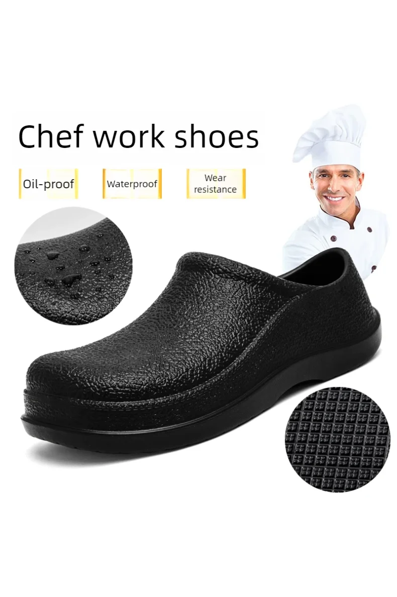 Scarpe da lavoro da chef da uomo quattro stagioni resistenti all\'olio impermeabili resistenti all\'usura comfort scarpe da chef casual da lavoro