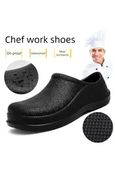 Scarpe da lavoro da chef da uomo quattro stagioni resistenti all'olio impermeabili resistenti all'usura comfort scarpe da chef casual da lavoro all'aperto con suola morbida