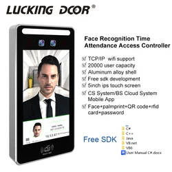 20000user 5in Touch LCD 2M Camera Biometric Face Palm Vein Recognition Wifi Access Control Employee Time Attendance Free API SDK