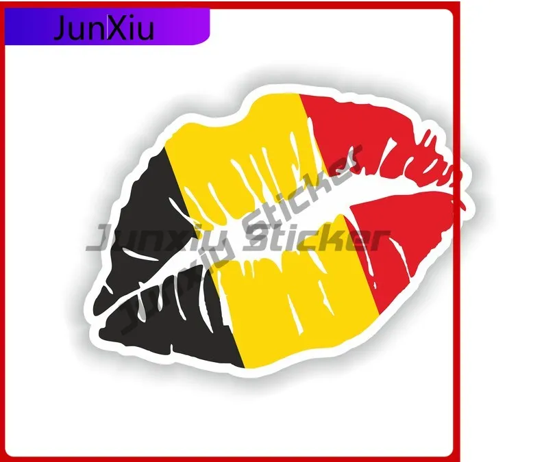 

Lips Belgium Funny Laptop Weatherproof Decal Accessory Scratch Waterproof Trendy Anti Proof Art Window Decoration UV Vinyl Car