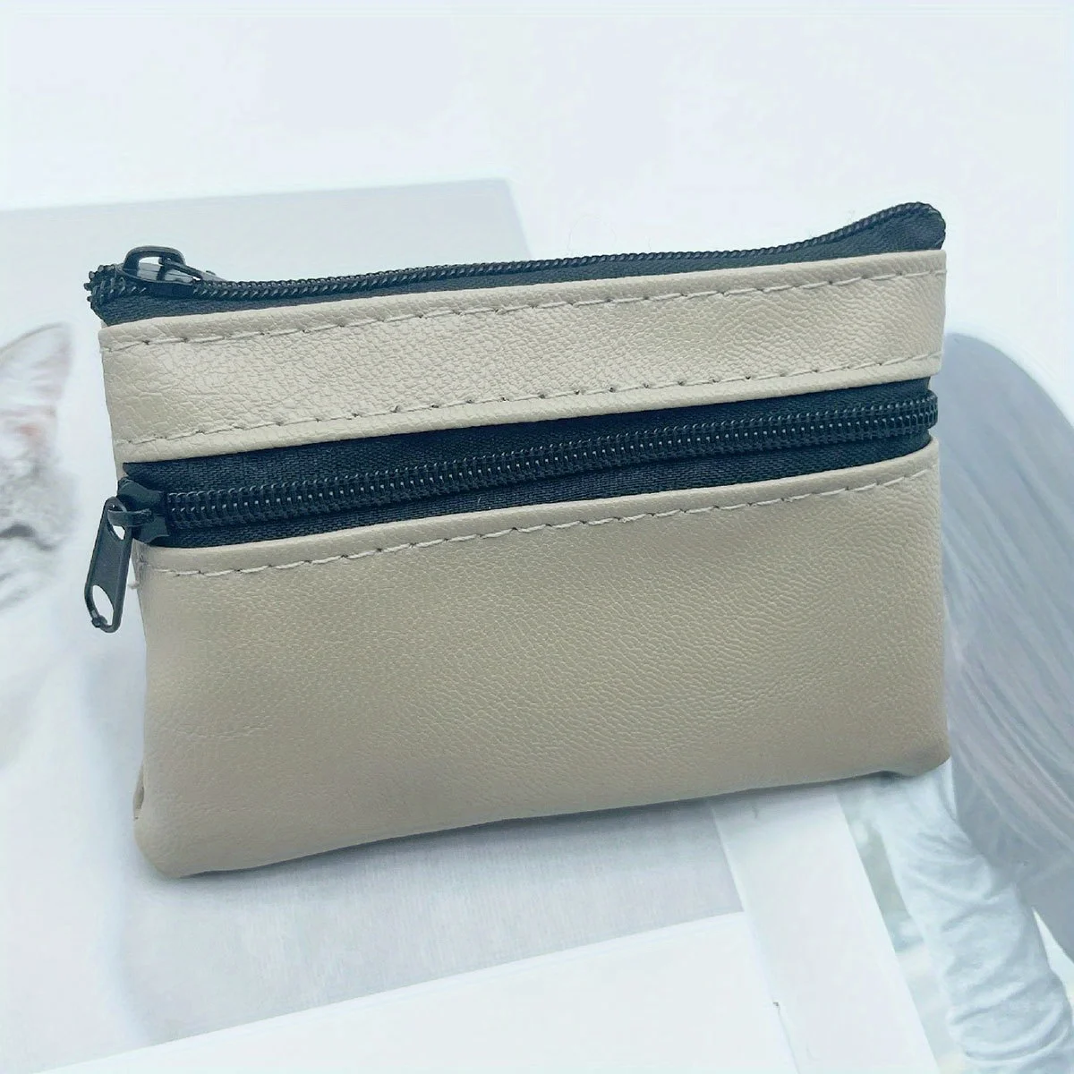 Damen Herren Münzbörse Kleine Tasche Geldbörse Wechselgeldbeutel mit Reißverschluss Geldbeutel Kinder Mini-Geldbörsen Leder Schlüsselhalter Carteira – Detail 9