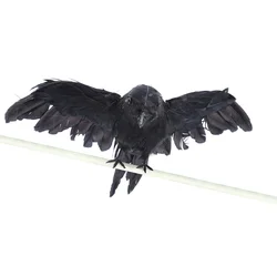 Artificial Birds Crows Black Decor Crow Fake Birdbonsai Décor Feathered Shoulder Realistic Ravensprop Decorative Seasonal