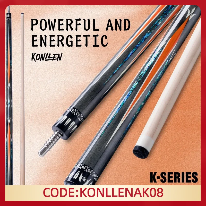 

KONLLEN Maple Pool Cue with 12mm tip Low Deflection Profession Ultra-smooth Billiard Pool Sticks