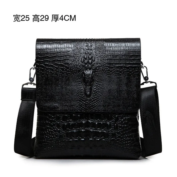 Crocodile-print man's briefcase Clamshell multi-layer large capacity real leather high-grade travel men's bag