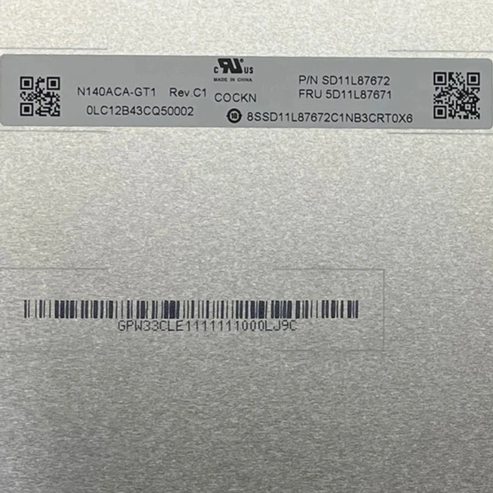 

N140ACA-GT1 16:10 14" Slim LED matrix laptop lcd screen panel NEW 2.2K 2240*1400