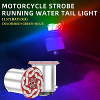 1/2Pcs RGB LED 1157 Strobe Light Brake Lamp Motorcycle Running Water Tail Light Turn Signal Light Flash Stop Lamps for Moto Car