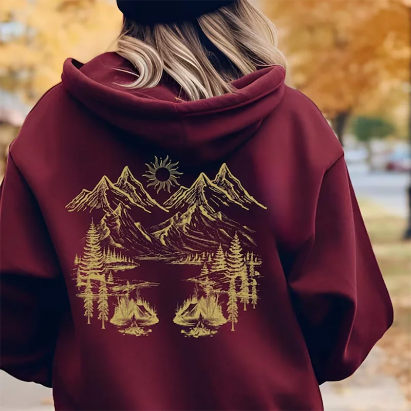 

Nature Hoodie Cottage Core Mountain Hiking Gift Y2K Style Forest Core Camping Aesthetic for Nature Lovers Graphic Clothes