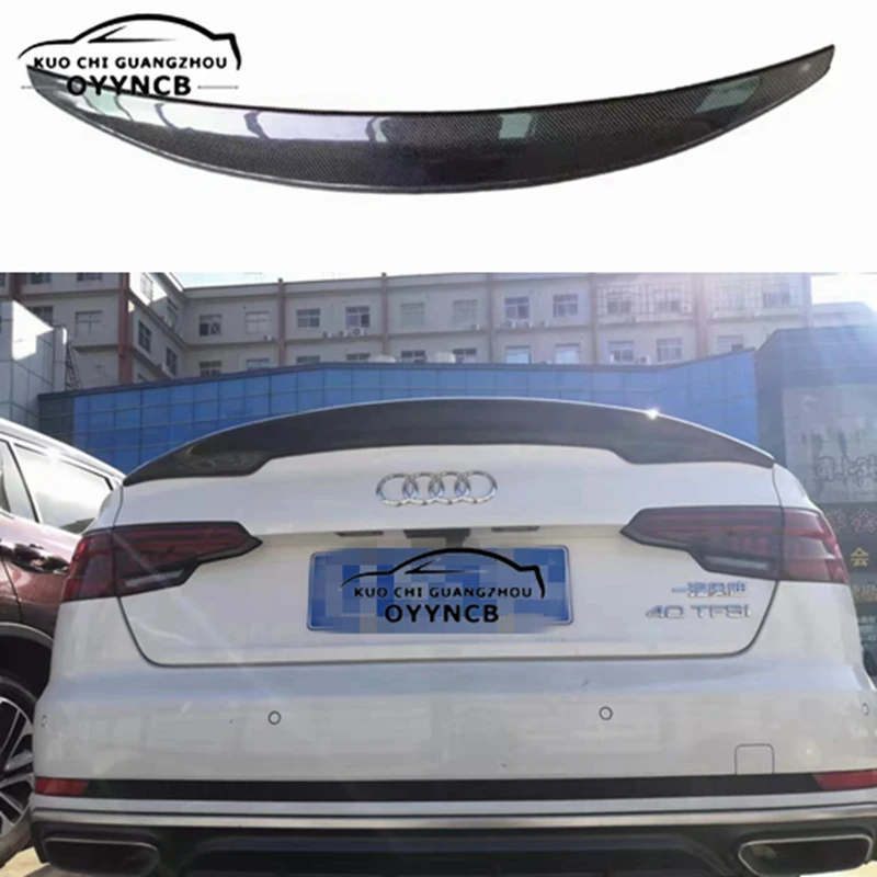 FOR Audi A4 B9 S4 S-line 2017-2020 Sedan GT Style Carbon Fiber Rear Spoiler Trunk Wing FRP Forged Carbon