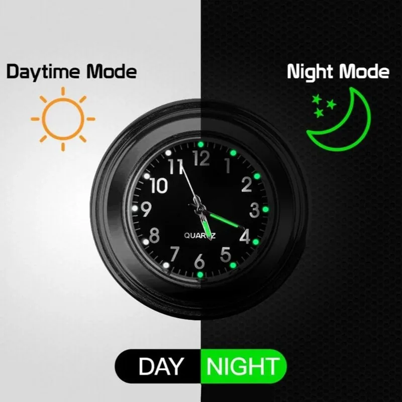 For Stainless Steel Pad Handlebar Aluminum Alloy Clock Night Vision Waterproof Shockproof Buckle Motorcycle Bicycle Watch