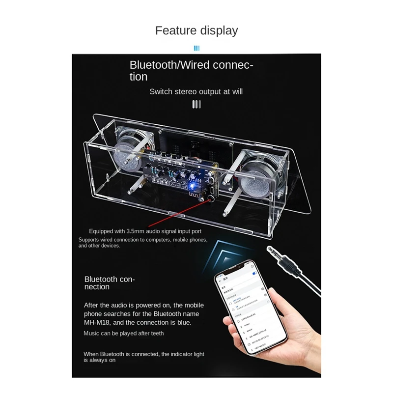 Dual-Channel Multi-Function Bluetooth Audio Assembly DIY Electronic Kit MP3 Speaker Welding Parts Accessories