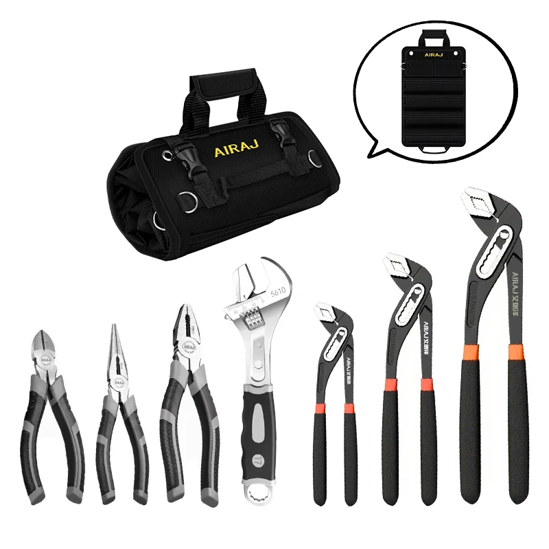 

8 Pliers Set, High Carbon Steel, 12/10/8 Inch Groove Joint Pliers, Sliding Joint Pliers, Cutting Pliers, Wrench Tool Kit