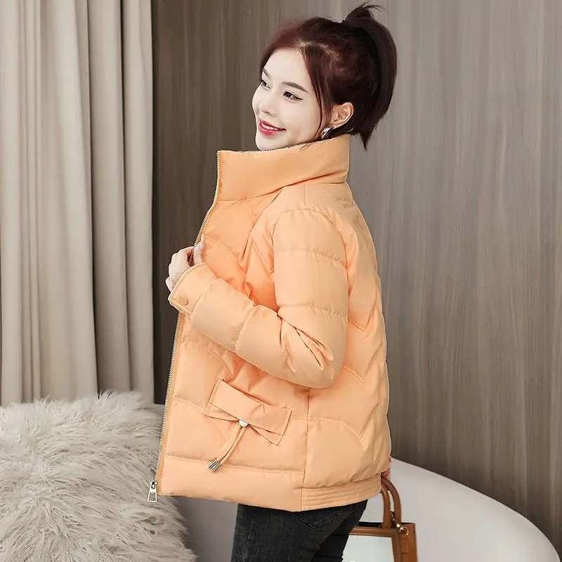 Autumn Winter New Stand Up Collar Cotton Parkas Thickened Women\'s Clothing Korean Version Loose Fit Slimming Warm Fashion Tops