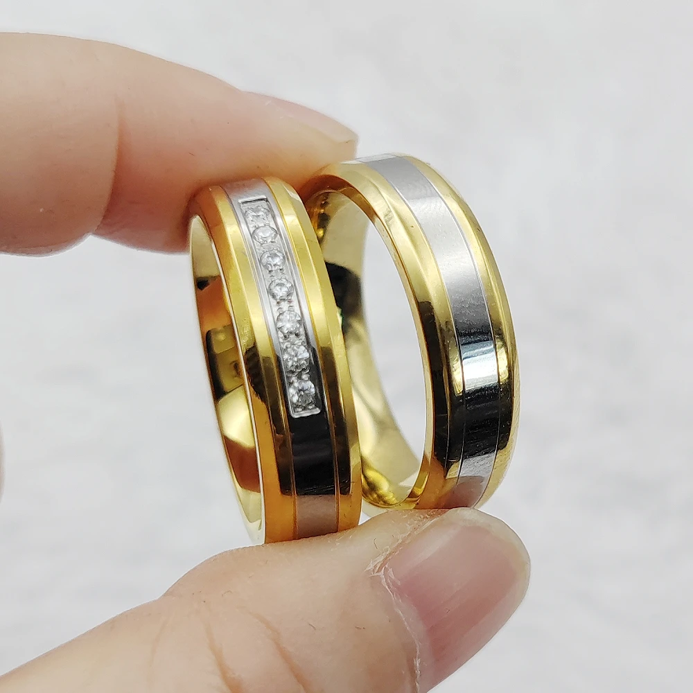 Modern Golden Jewellery Bridal Anniversary Promise Wedding Engagement Rings For Couples The Largest Online Retailer