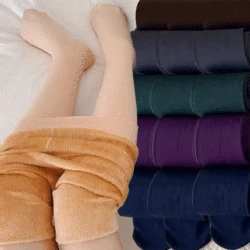 Winter Warm Thick Fleece Pantyhose Women Ladies Thermal Elastic Velvet Tights Stretchy High Waist Translucent Leggings Stockings