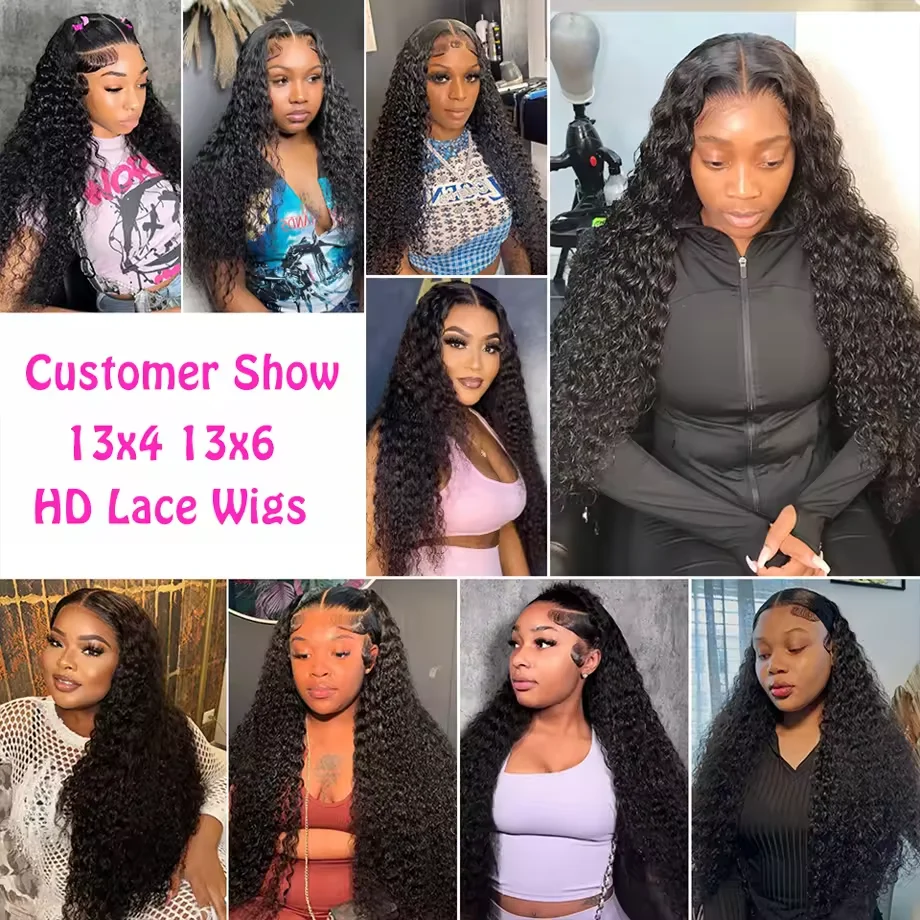Wig Lace Frontal 13x6 13x4 HD transparan dengan kepadatan 200% 52 inci warna alami Wig rambut manusia gelombang dalam untuk wanita