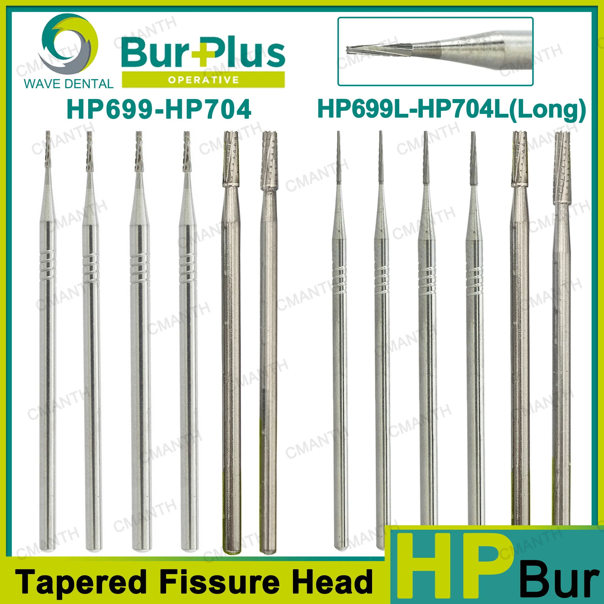 

WAVE Стоматологические карбидные боры Стоматологические боры Коническая головка ткани/длинные HP диаметром 2,35 мм для низкоскоростного прямого наконечника 5 шт./упак.