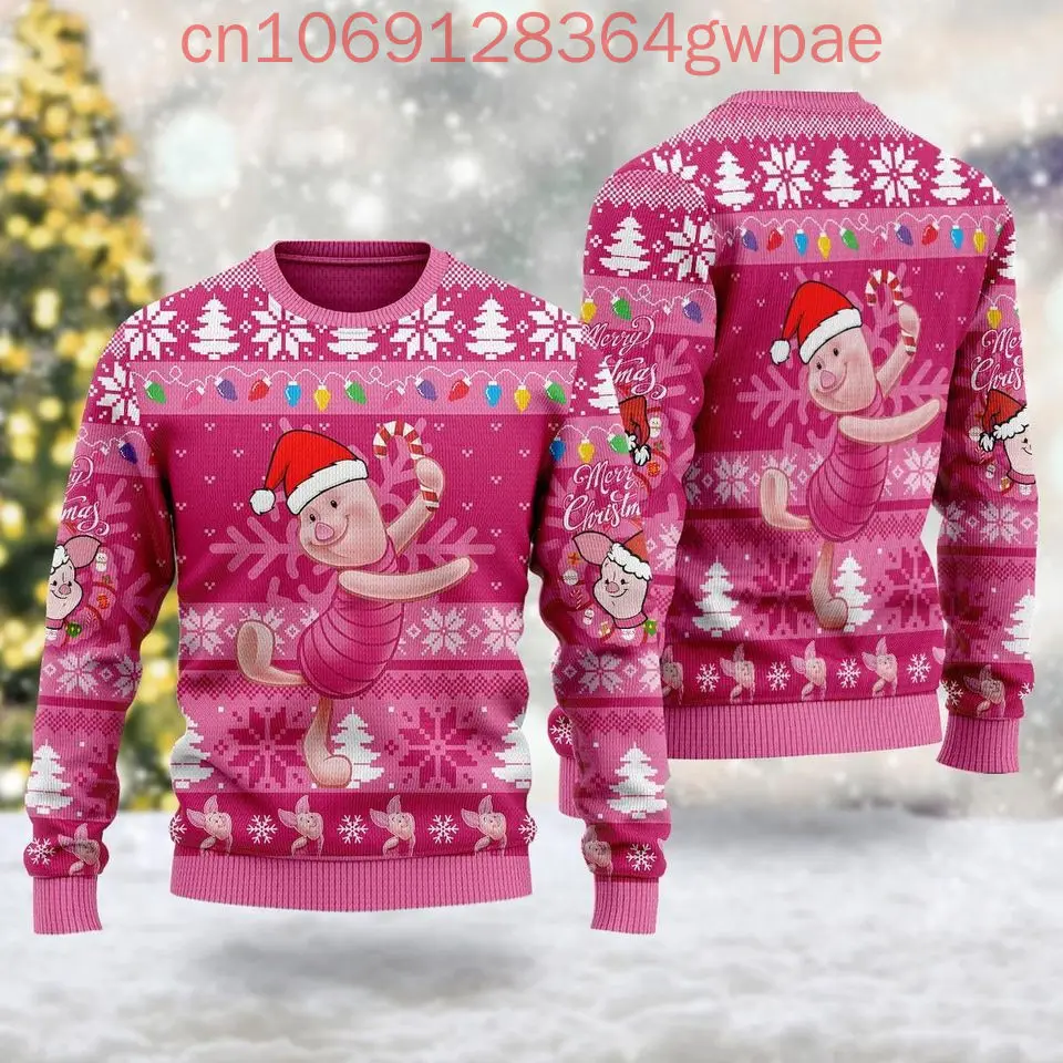 Disney Piglet Ugly Sweater Men's Womens 3d Sweater Winnie the Pooh Ugly Christmas Sweater Anime Xmas Gifts Christmas Sweater