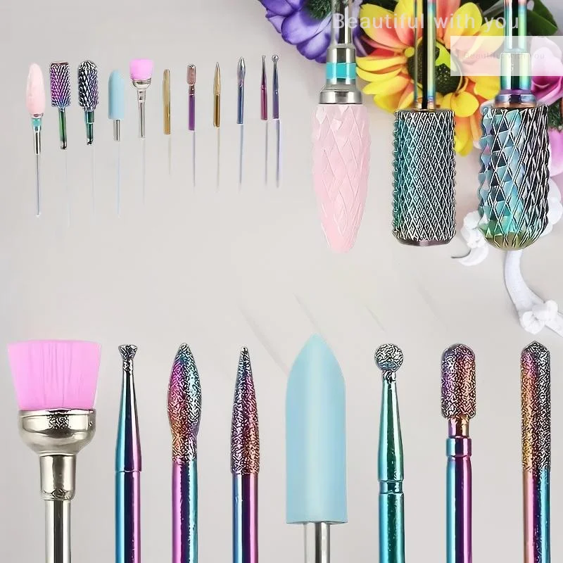 

New11 Pcs/box Professional Ceramic Nail Drill Bit Set Electric Manicure Nail File Bit For Acrylic Gel Nails And Cuticles