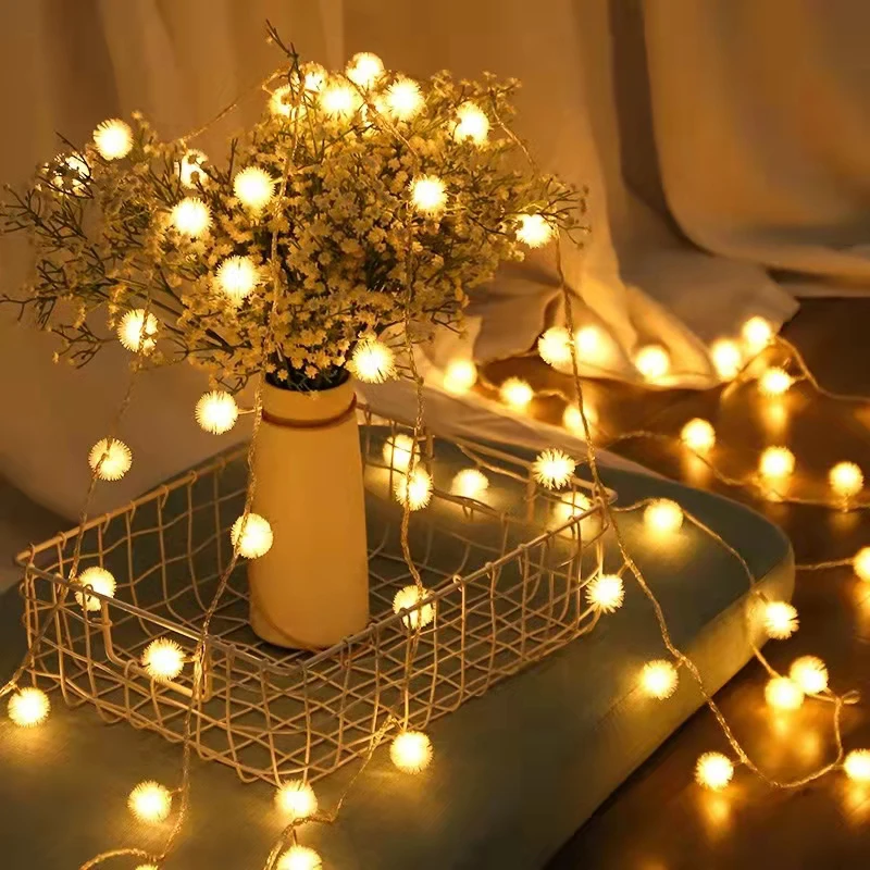 USB/Battery-Operated 3M/5M Led Dandelion Balls Fairy String Lights Outdoor Lamp Christmas Holiday Wedding Party Room Decoration