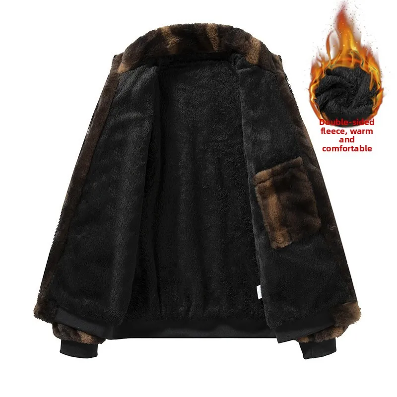 24006 شتاء جديد الوقوف طوق الصوف سترة غير رسمية عبر الحدود المادية اثنين مفتوحة بلون الصوف مقنعين سترة سترة #4