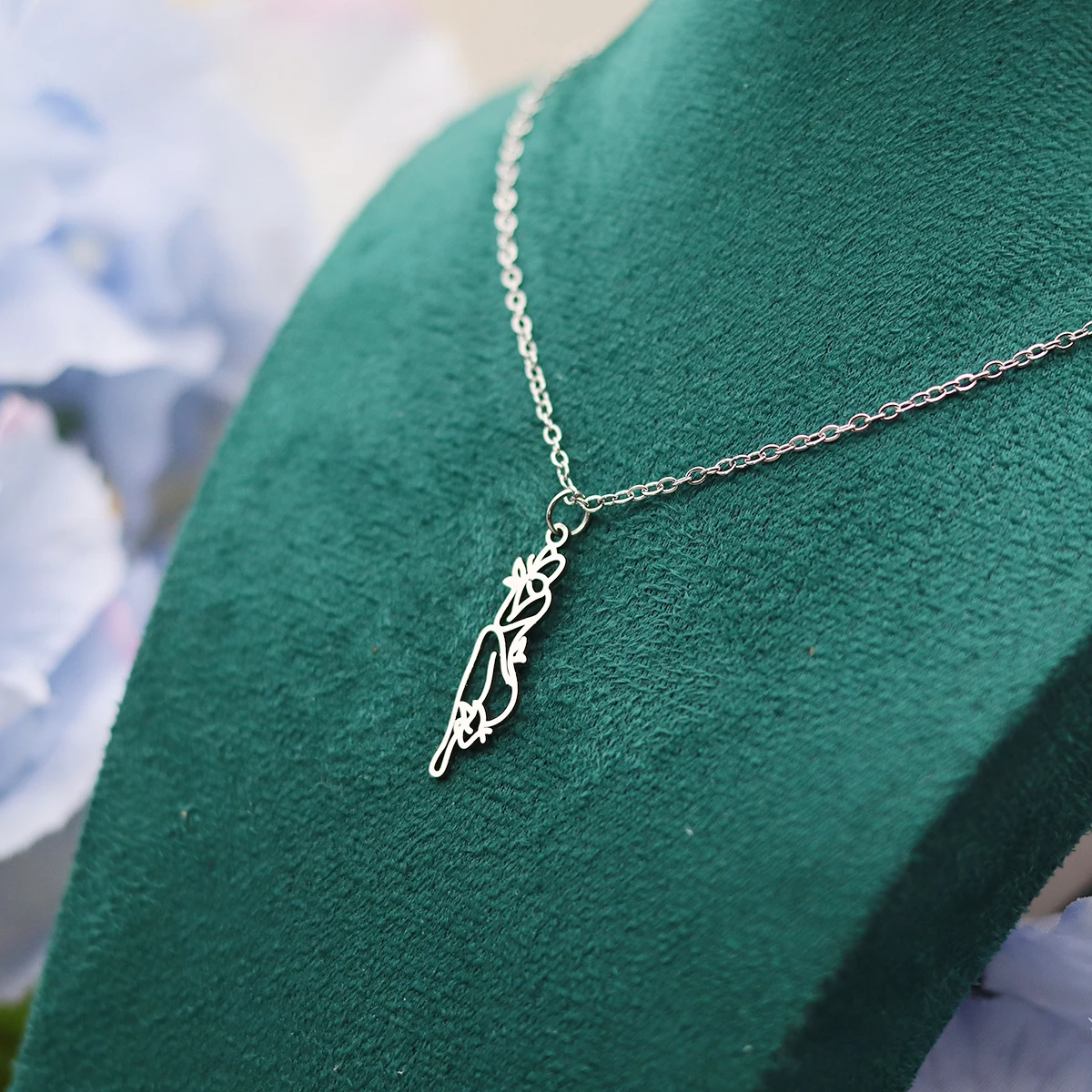 Kinitial Stainless Steel Necklaces Sexy Woman Body Flower Pendants Chain Choker Abstract Figure Charm Necklace For Women Jewelry