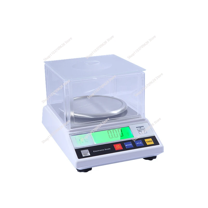 0.01g Big Size Windshield Electronic Scale Jewelry Gram Gold Gem Lab Bench Weight Balance 600g 2kg Level Adapter Scales 13units