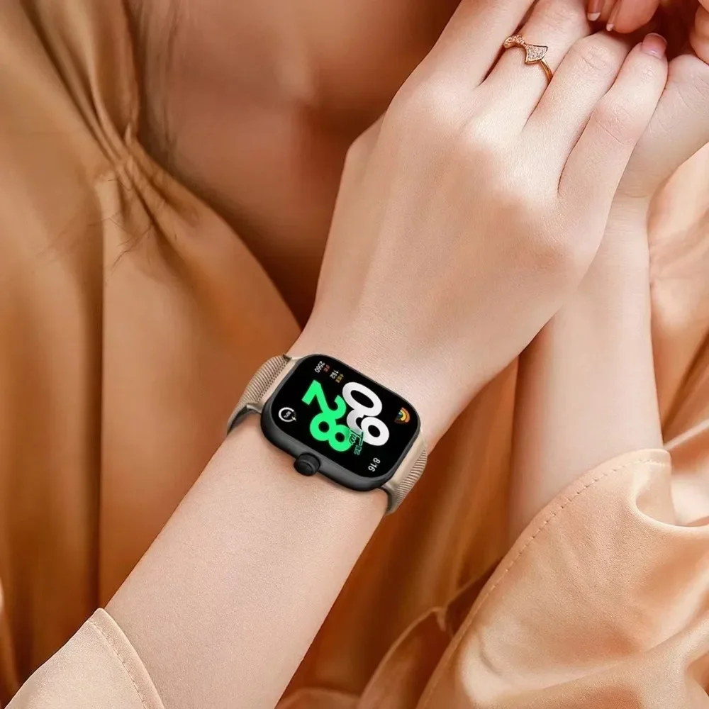 Металлический ремешок для Redmi Watch 4, миланский ремешок-браслет с петлей для Redmi Watch 4/5/Xiaomi Mi Band 9/8 Pro, магнитный ремешок для умных часов