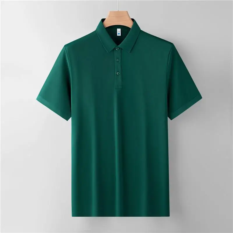 Men's Quick Drying Solid Color Polo Shirt Custom Personalized Print Logo DIY Summer Sports Short Sleeved Employee Workwear Lapel