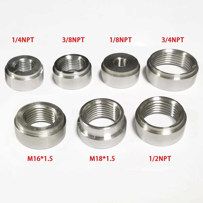 Aluminium Female Weld Nut Fitting Round Bung 1/4NPT 1/2NPT 3/8NPT 1/8NPT 3/4NPT M16X1.5 M18X1.5 for Welding