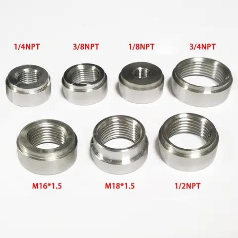 Alüminyum Dişi Kaynak Somunu Bağlantı Elemanı Yuvarlak Tapa 1/4NPT 1/2NPT 3/8NPT 1/8NPT 3/4NPT M16X1.5 M18X1.5 Kaynak İçin