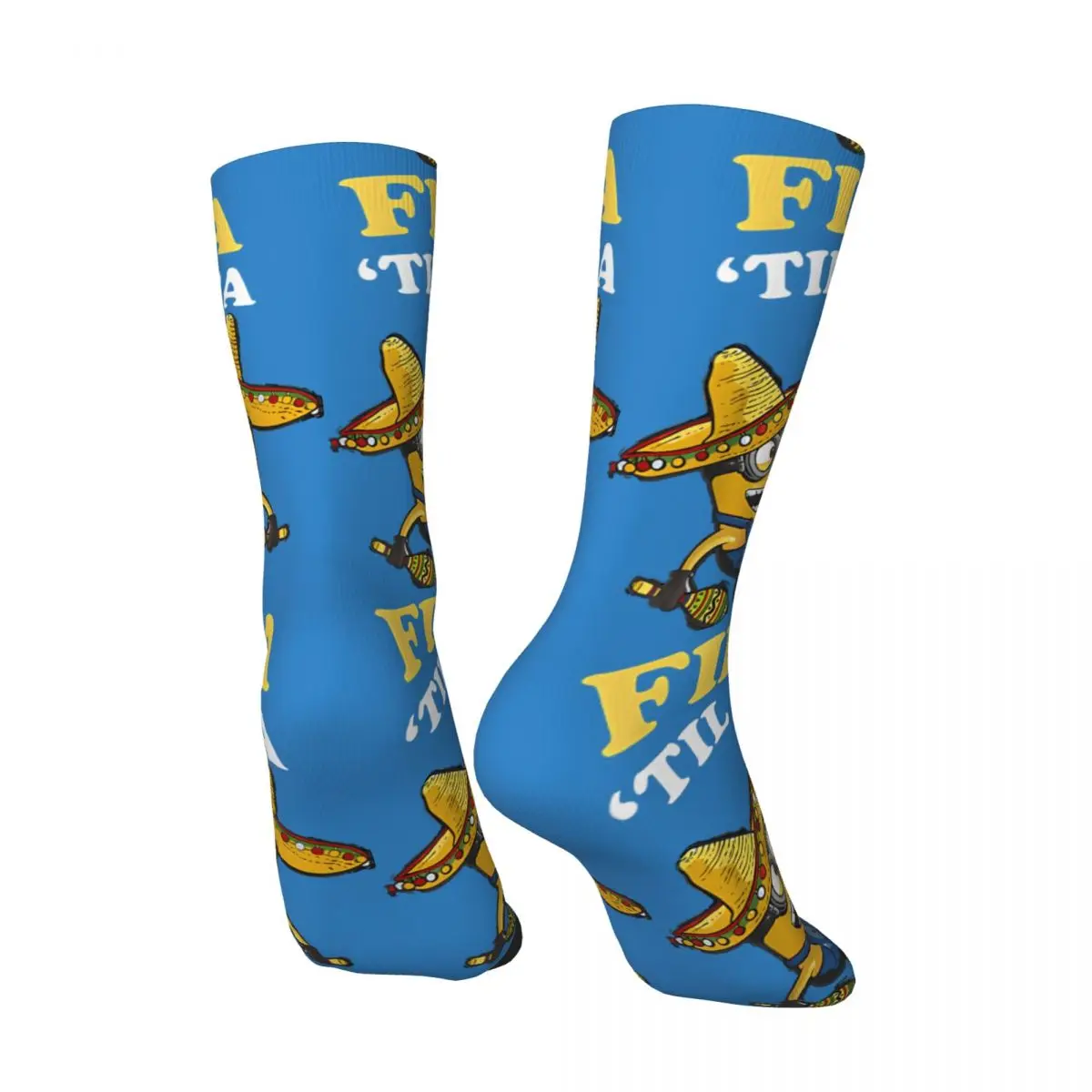 Despicable Me Minions Sombrero Portrait Men's Socks Retro Harajuku Despicable Me Minions Street Style Novelty Pattern Crew Sock