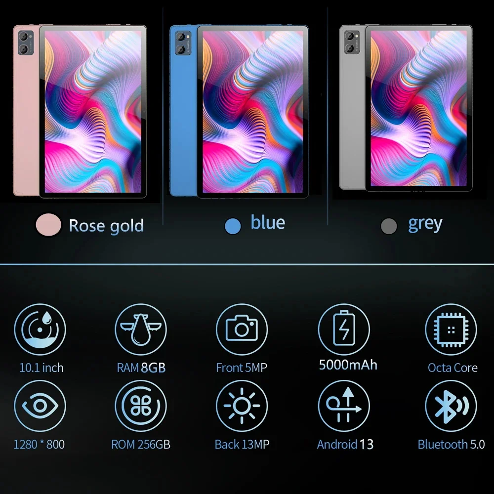 2025 New 10.1-inch Large Screen Android 13 Tablet 8GB+256GB Supports Video Call Dual SIM Card WIFI Tablet Dual Camera