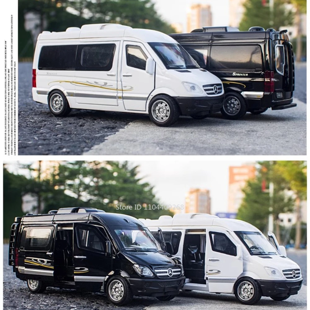 Maßstab 1:32 Sprinter GLS580 Modell Spielzeugauto Legierung Diecast Türen Geöffnet Sound Licht Zurückziehen Modelle Computer Desktop Ornamente