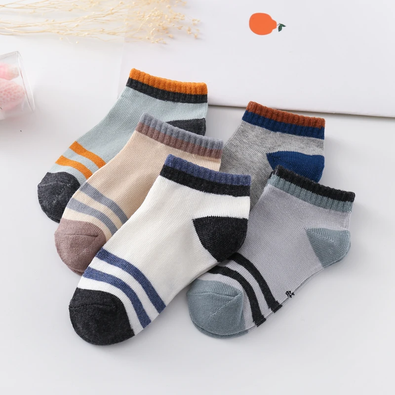 Spring and Summer Boys Short Socks Thin Children\'s Sports Socks Kids Boat Socks Baby Sweat-absorbing Socks