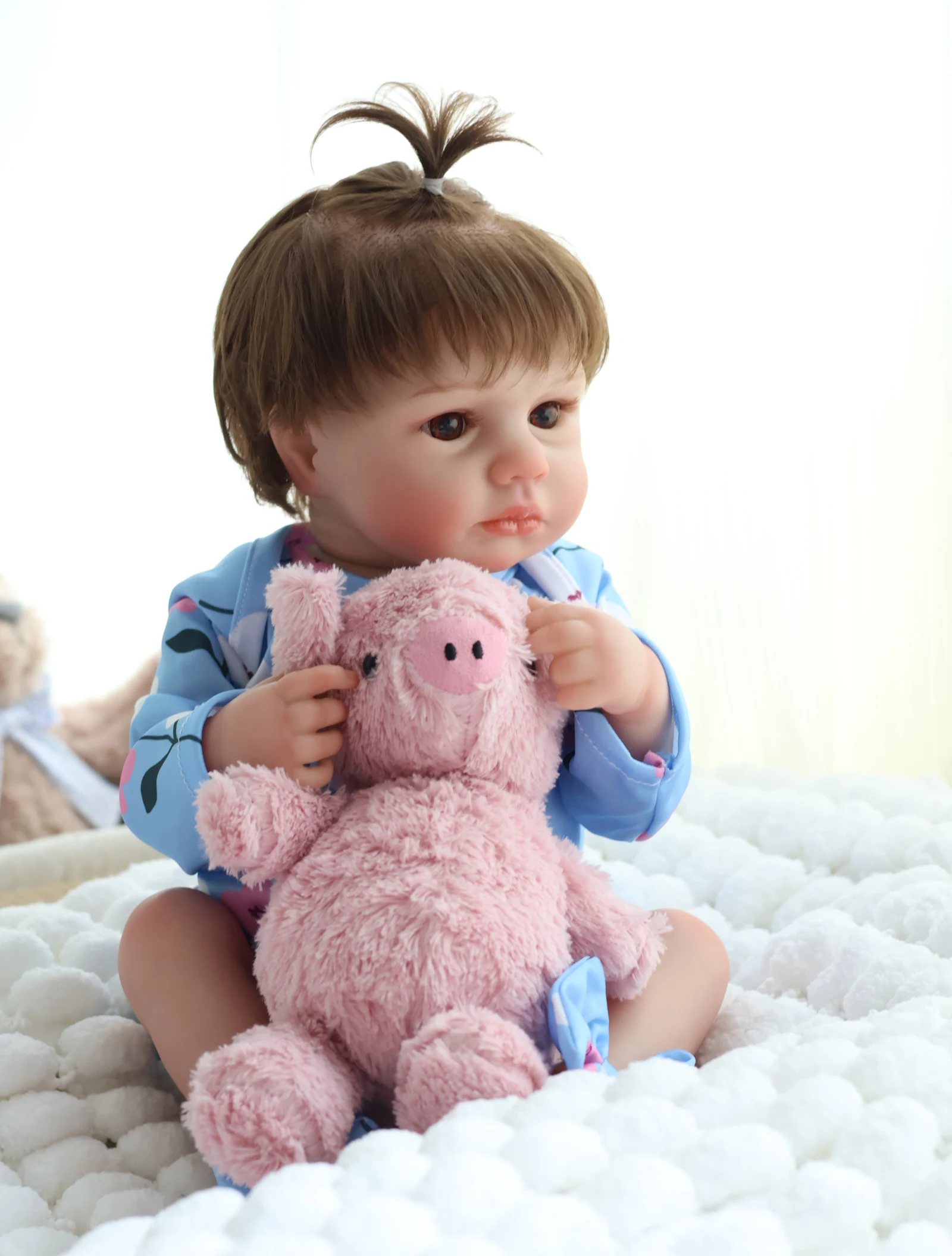 50cm Cute Reborn Doll, 100% Handmade, 3D Skin With Visible Veins, Soft Hair Roots, Collectible Art Doll, Christmas Gift